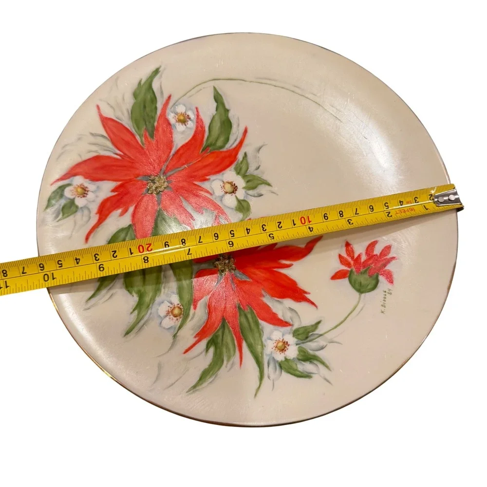 Christmas Holiday Collector Plates‎ Set of 3 Santa Poinsettia Cookie Vintage EUC
